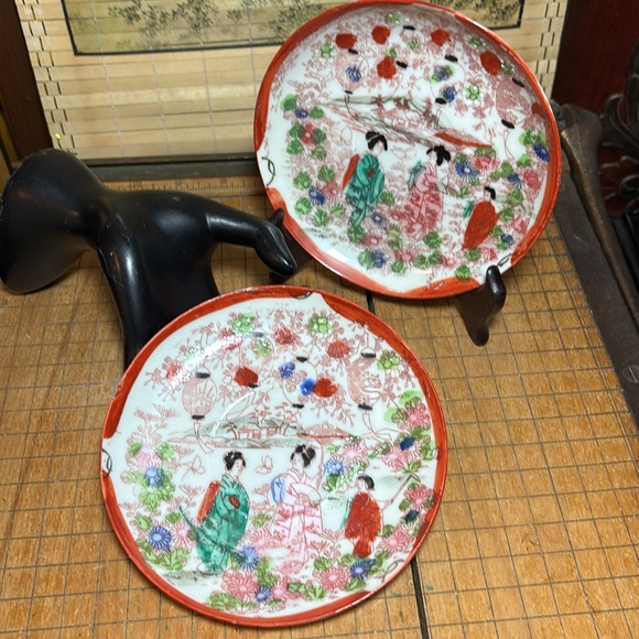 Vintage Japan Ceramic Other - 2 Geisha Saucers Geishaware Vintage Asian Decorative Plates 5.5”D Made in Japan